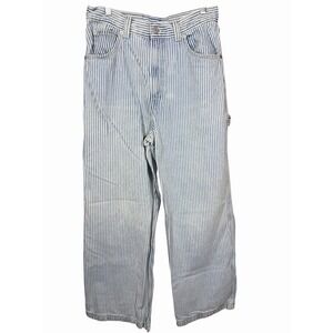Levi's Cinch Baggy Carpenter Pants 29x31 Hickory Stripe Y2K Baggy Utility Jeans